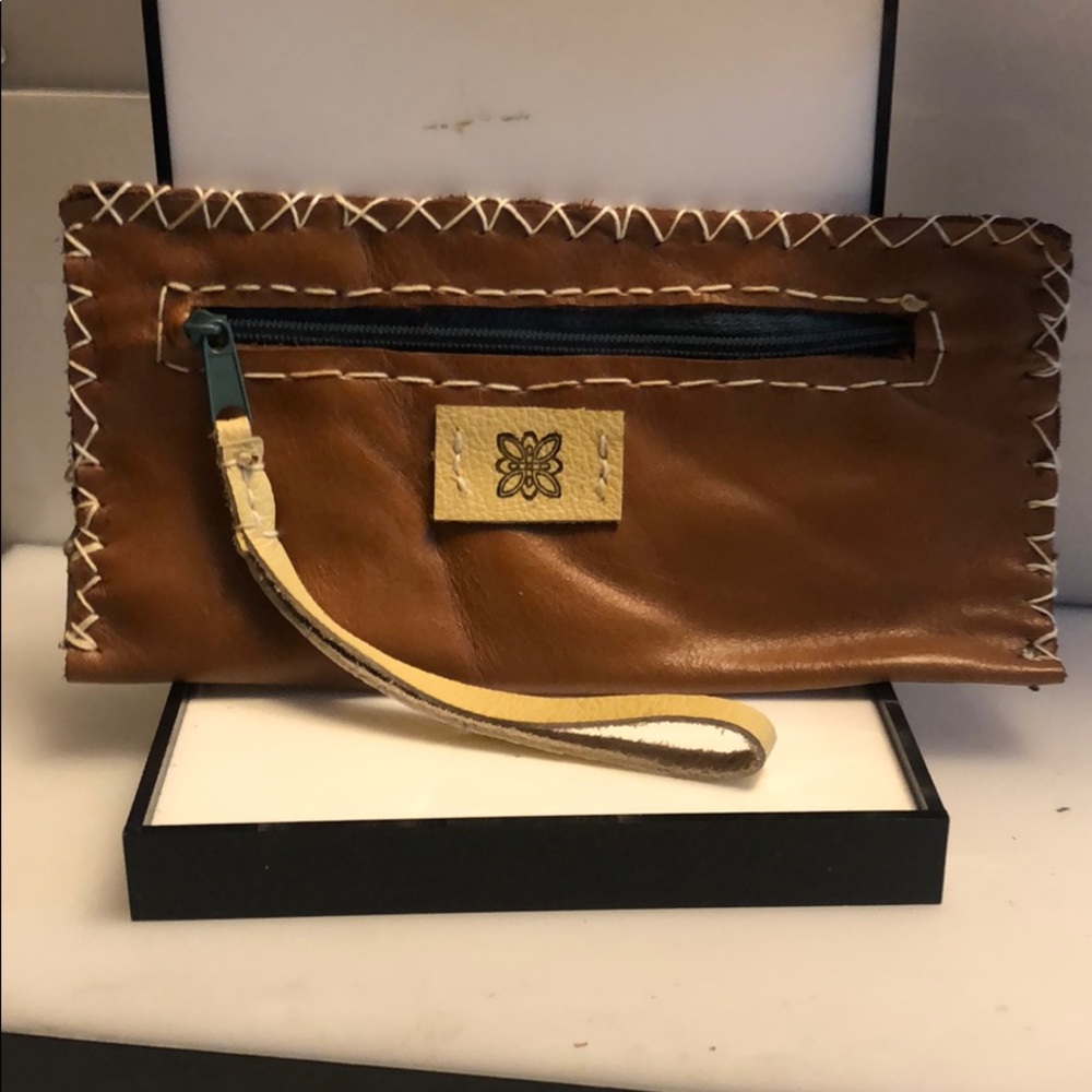 Handmade leather wristlet